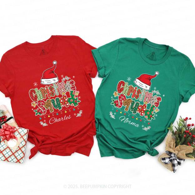 Personalized Christmas Squad Name Family Matching T-Shirts Beepumpkin