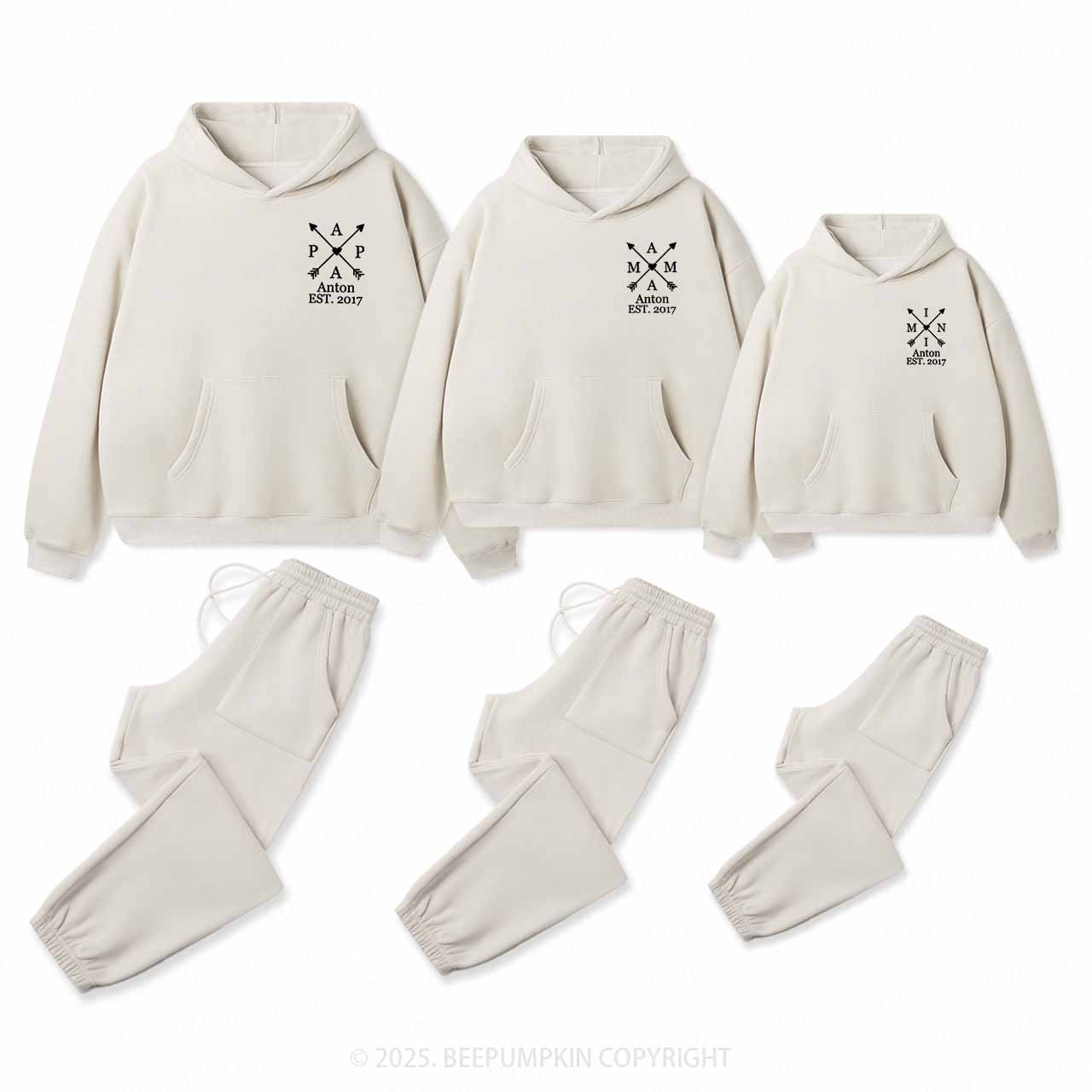 Personalized Heritage Collection Family Matching Hoodie Set