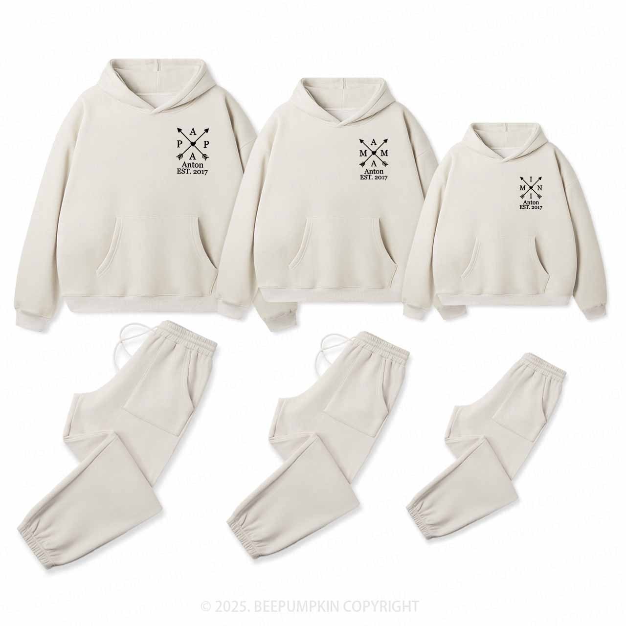 Personalized Heritage Collection Family Matching Hoodie Set