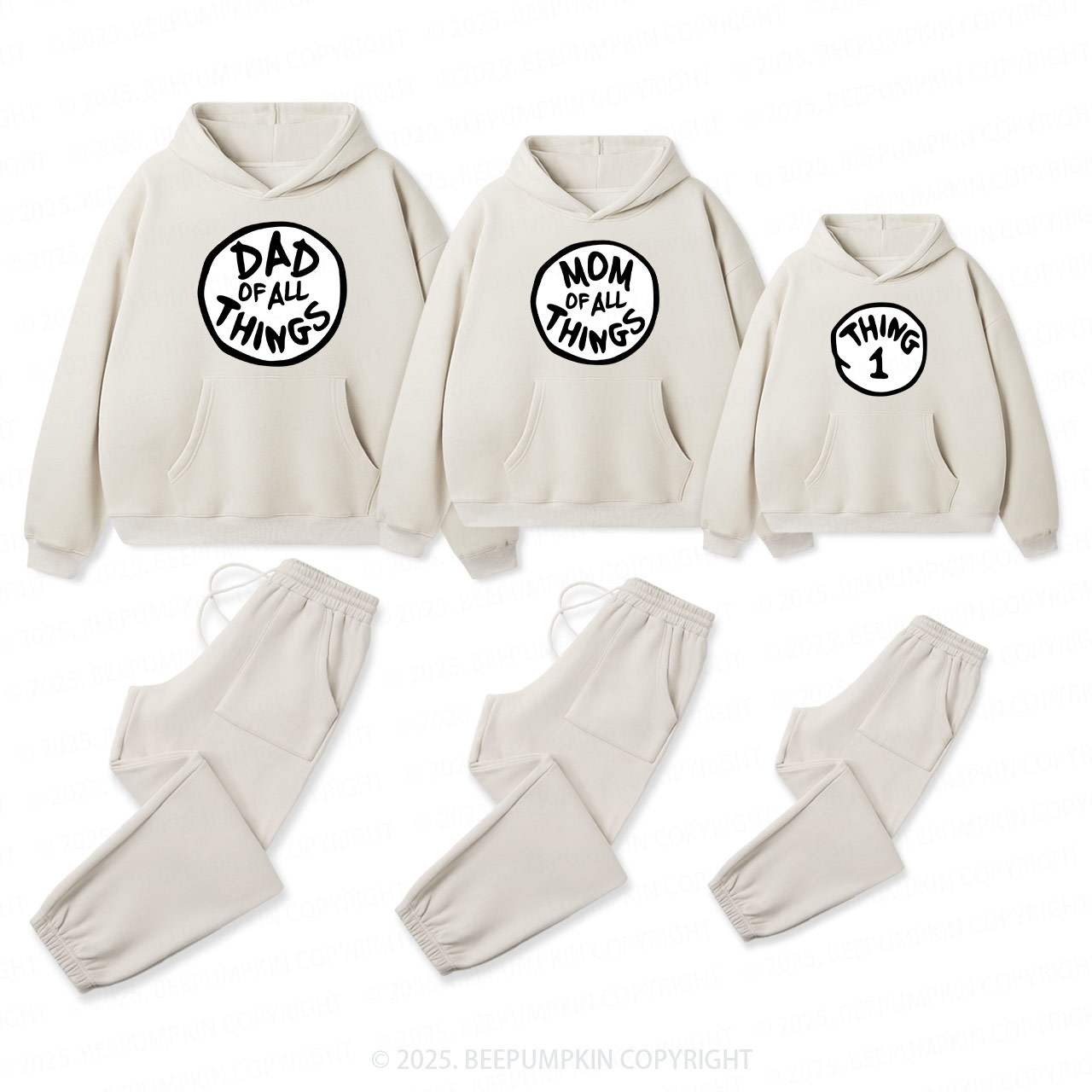 Personalized Thing Family Matching Hoodie Set