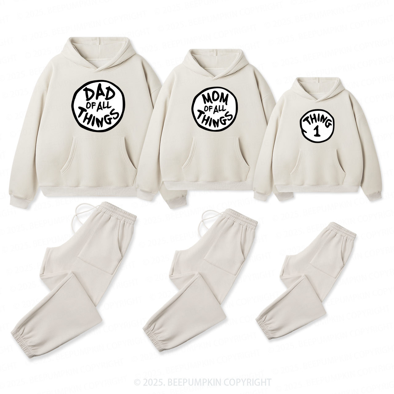 Personalized Thing Family Matching Hoodie Set