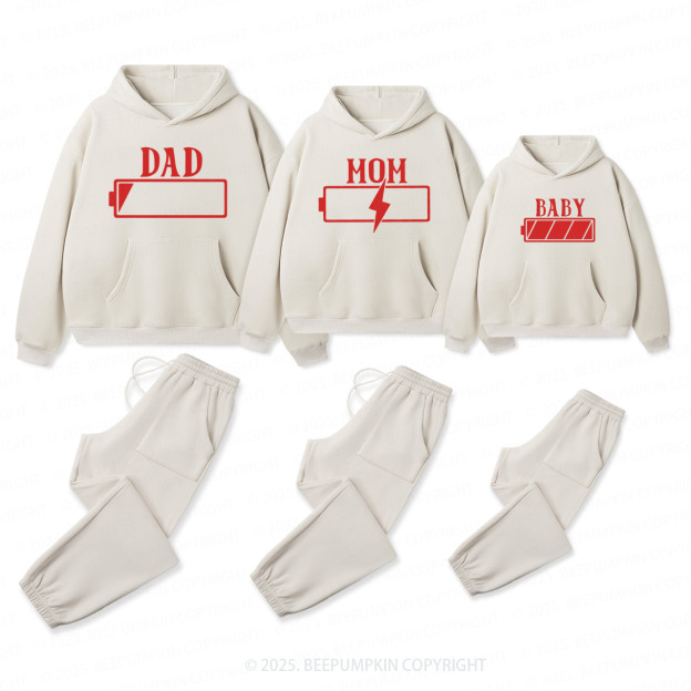 Personalized Battery Family Matching Hoodie Set