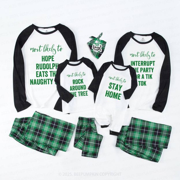 Personalized Most Likely To Funny Family Matching Pajamas