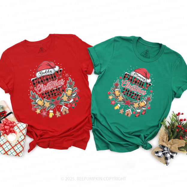 Personalized Holiday Harmony 2025 Family Matching T-Shirts Beepumpkin