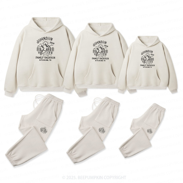 Personalized Mountain Vacation Family Matching Hoodie Set