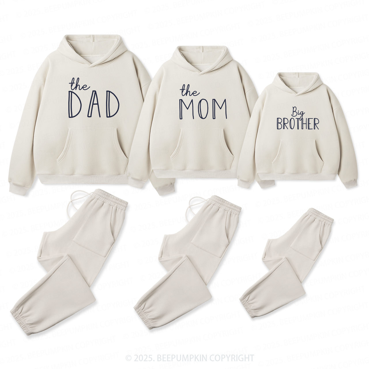 Personalized Warm Family Matching Hoodie Set
