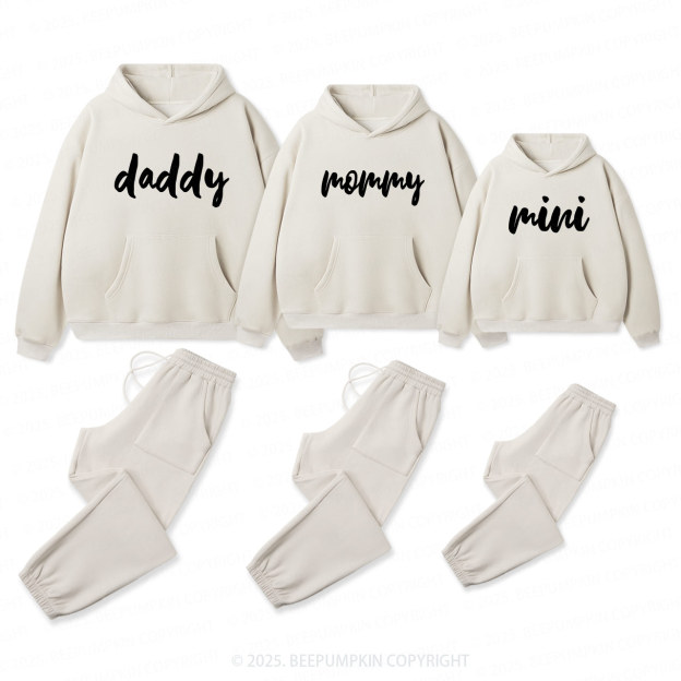 Personalized Daddy Mommy Mini Family Matching Hoodie Set