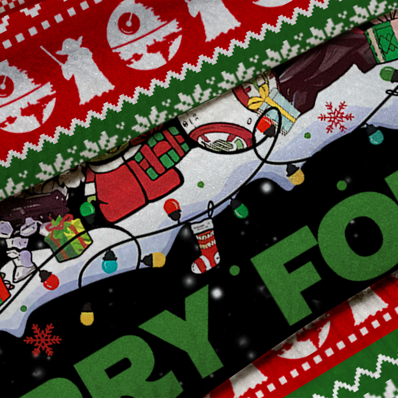 Merry Force Be With You Family Matching Knit Sweatshirt