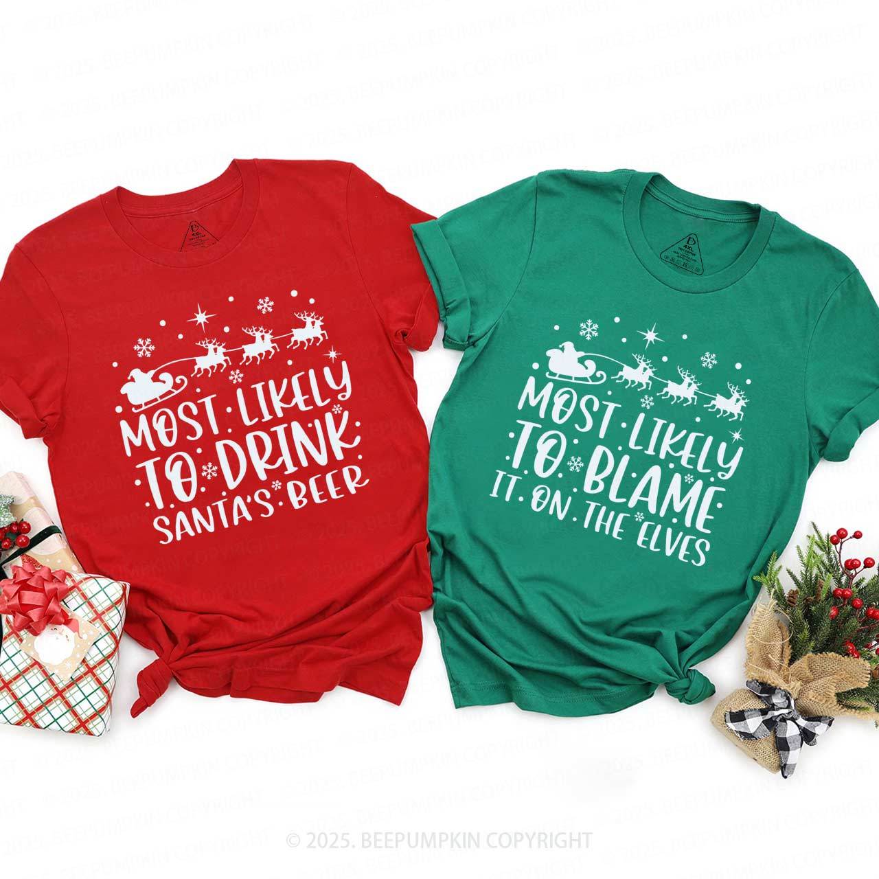 60 Most Likely To Christmas Family Matching T-Shirts Beepumpkin