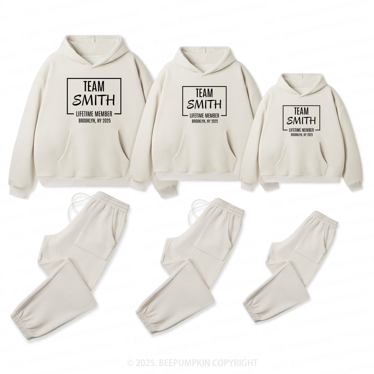 Personalized Team Family Matching Hoodie Set