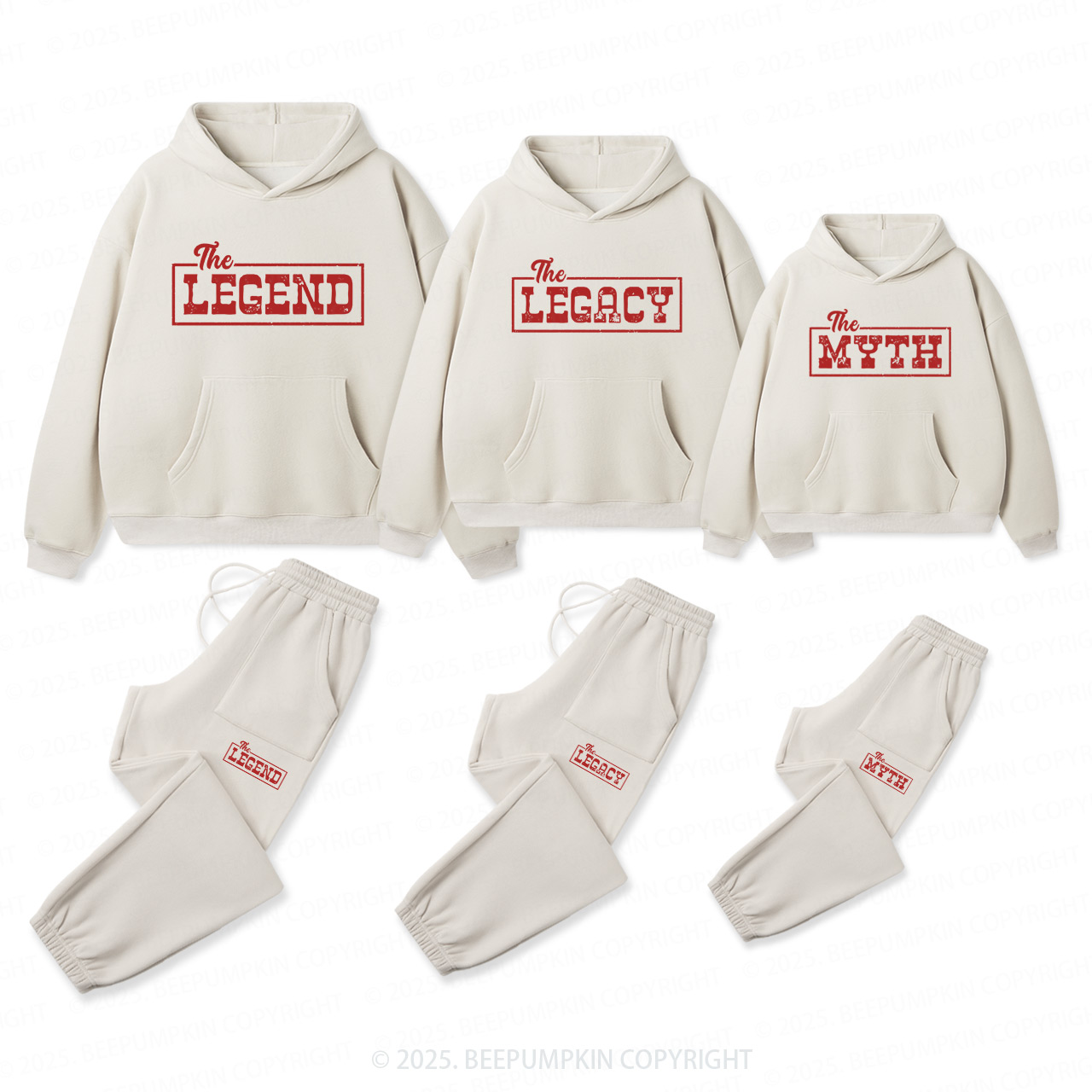 Personalized Legend Family Matching Hoodie Set