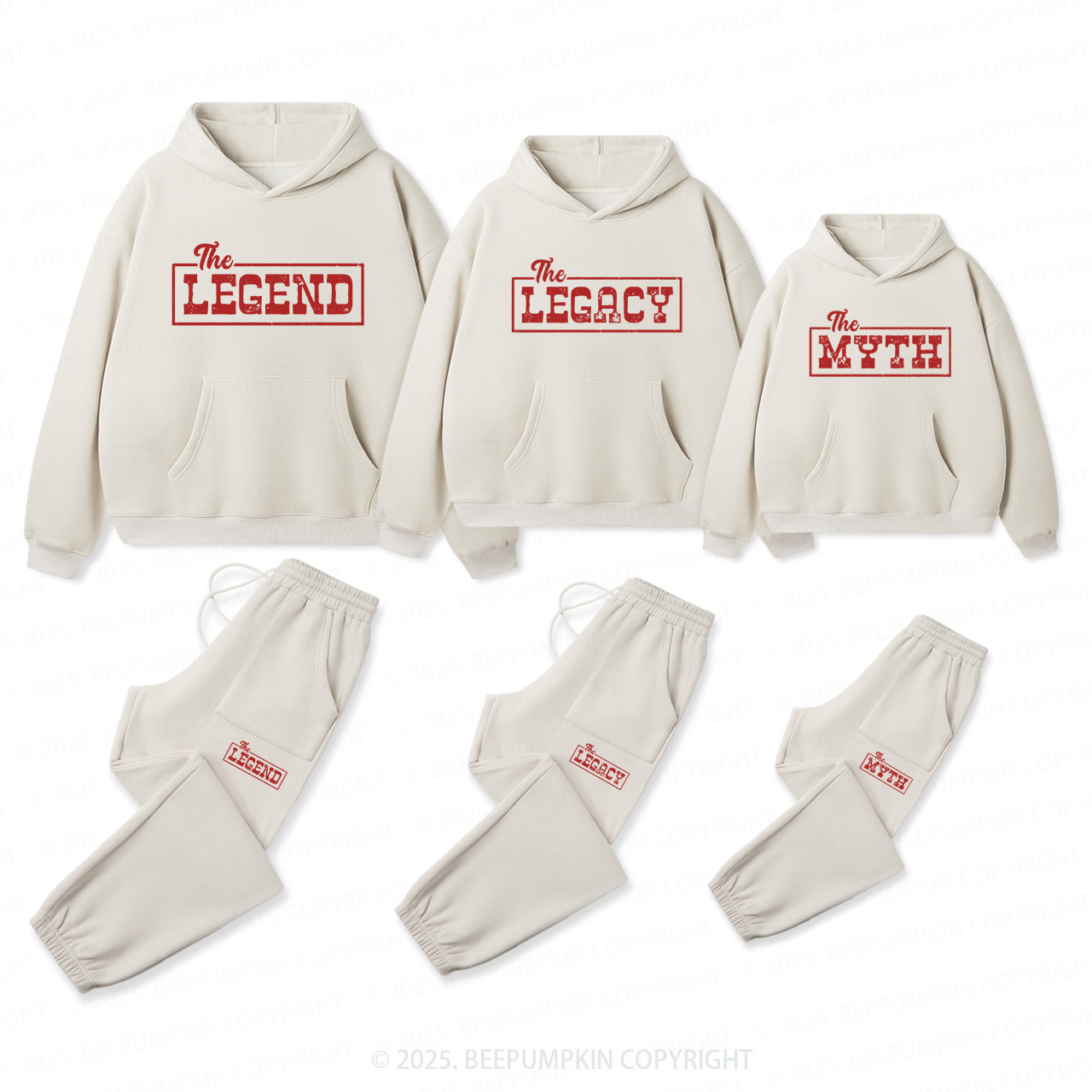 Personalized Legend Family Matching Hoodie Set