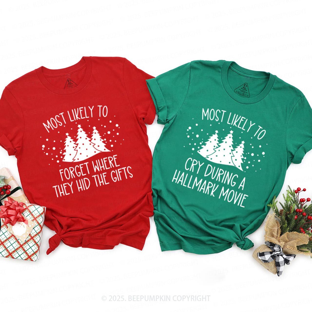 40 Most Likely To Christmas Family Matching T-Shirts Beepumpkin