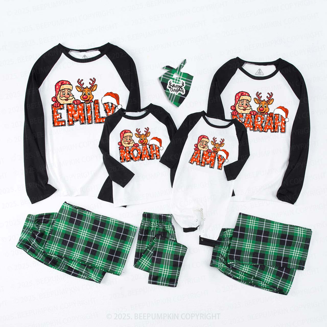Personalized Santa's Favorite Name Family Matching Pajamas