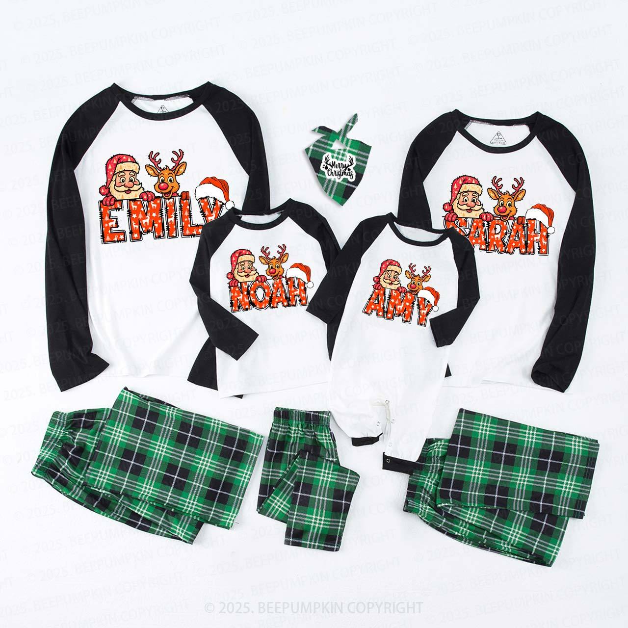 Personalized Santa's Favorite Name Family Matching Pajamas