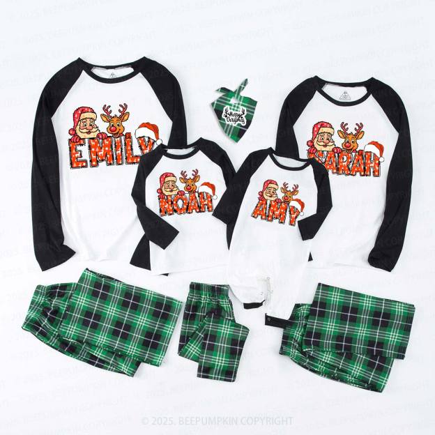 Personalized Santa's Favorite Name Family Matching Pajamas