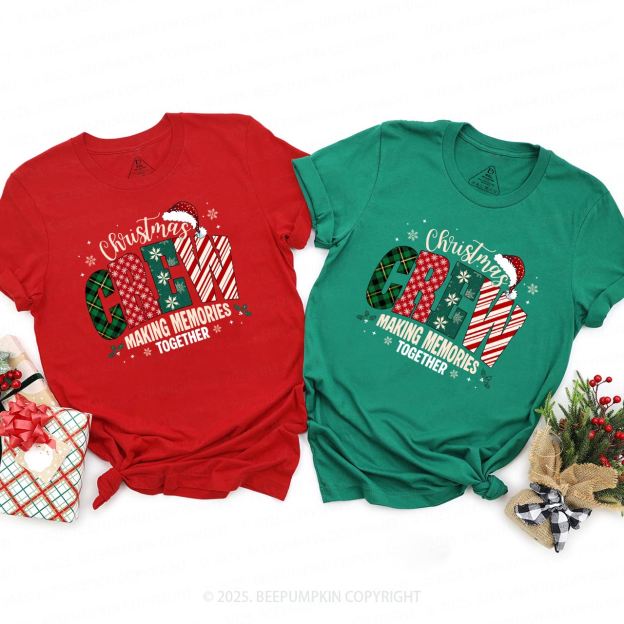 Funny Christmas Crew Family Matching T-Shirts Beepumpkin