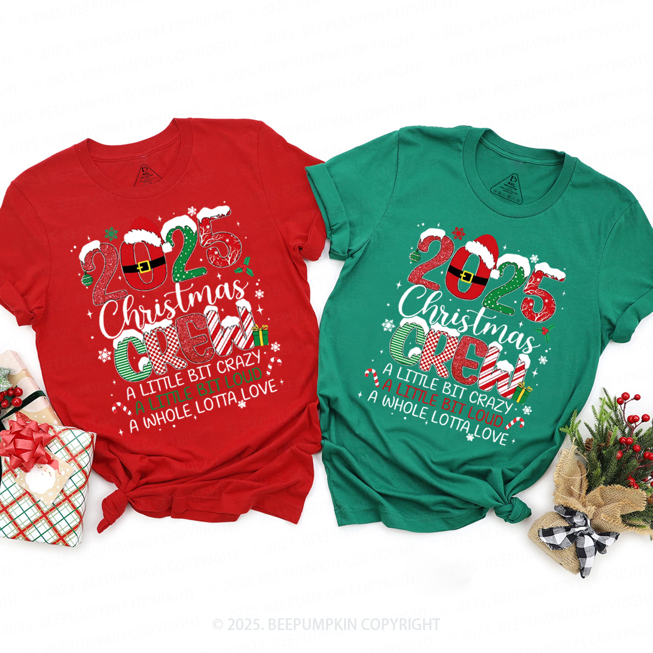 Holiday Cheer Crew 2025 Family Matching T-Shirts Beepumpkin