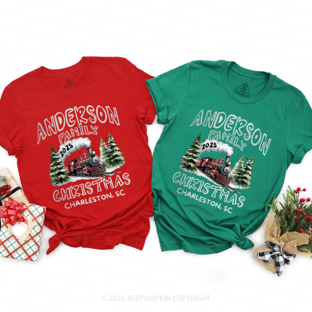 Personalized The 2025 Christmas Journey Family Matching T-Shirts Beepumpkin