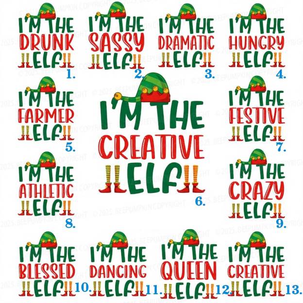 I'm The Elf Family Matching T-Shirts Beepumpkin