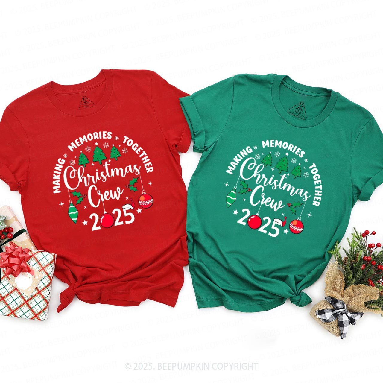 Christmas Crew 2025 Family Matching T-Shirts Beepumpkin