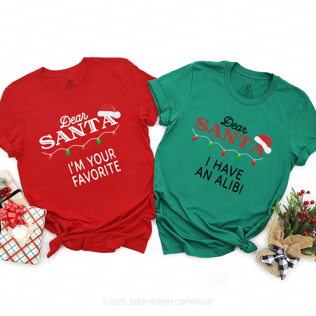 Personalized Dear Santa Christmas Family Matching T-Shirts Beepumpkin