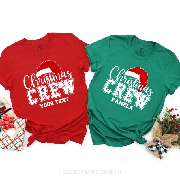 Personalized Christmas Crew Group Family Matching T-Shirts Beepumpkin