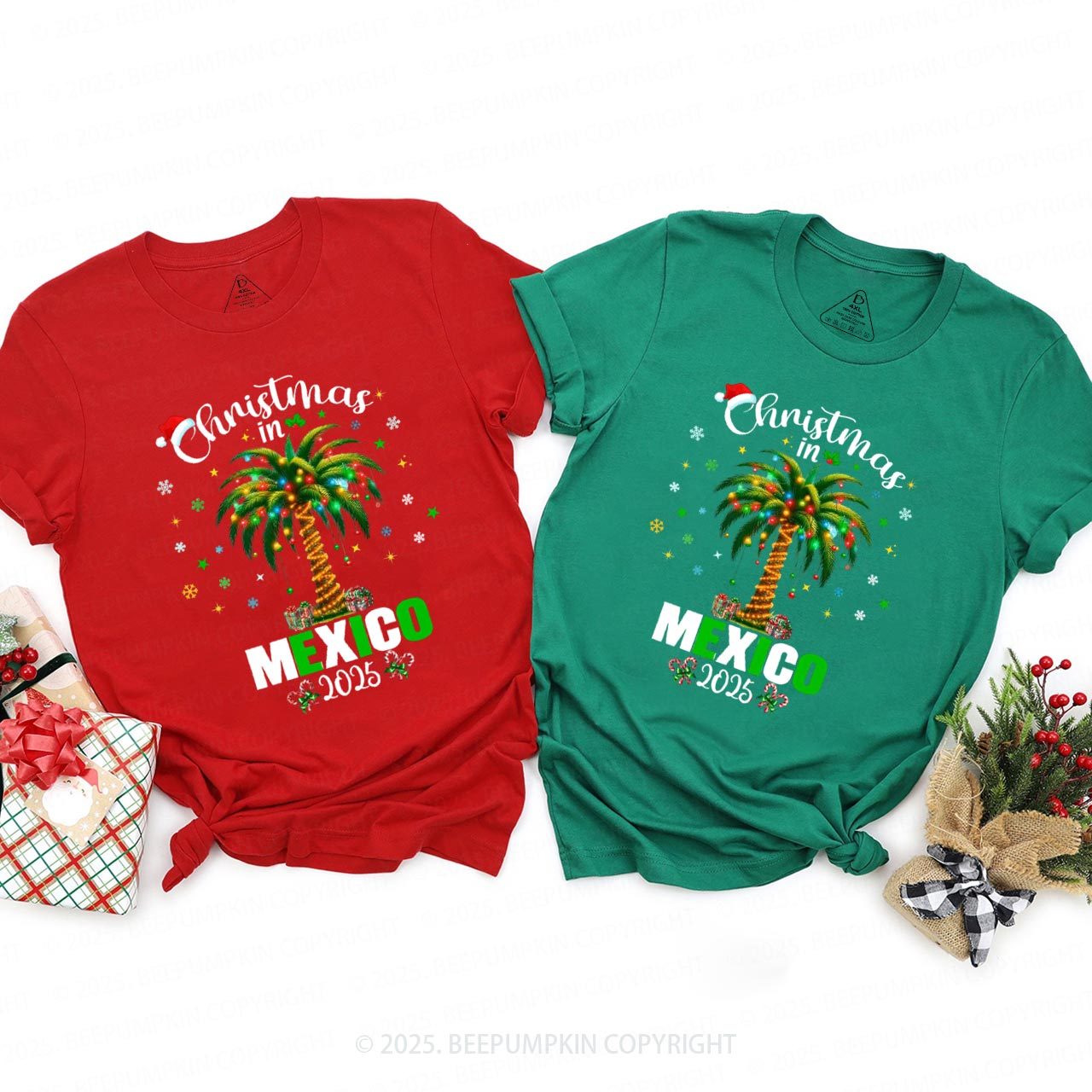 Personalized Christmas Trip 2025 Family Matching T-Shirts Beepumpkin