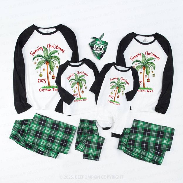 Personalized Tropical Christmas  Family Matching Pajamas