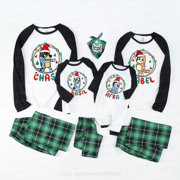 Cartoon Dog Light Ring Christmas Family Matching Pajamas