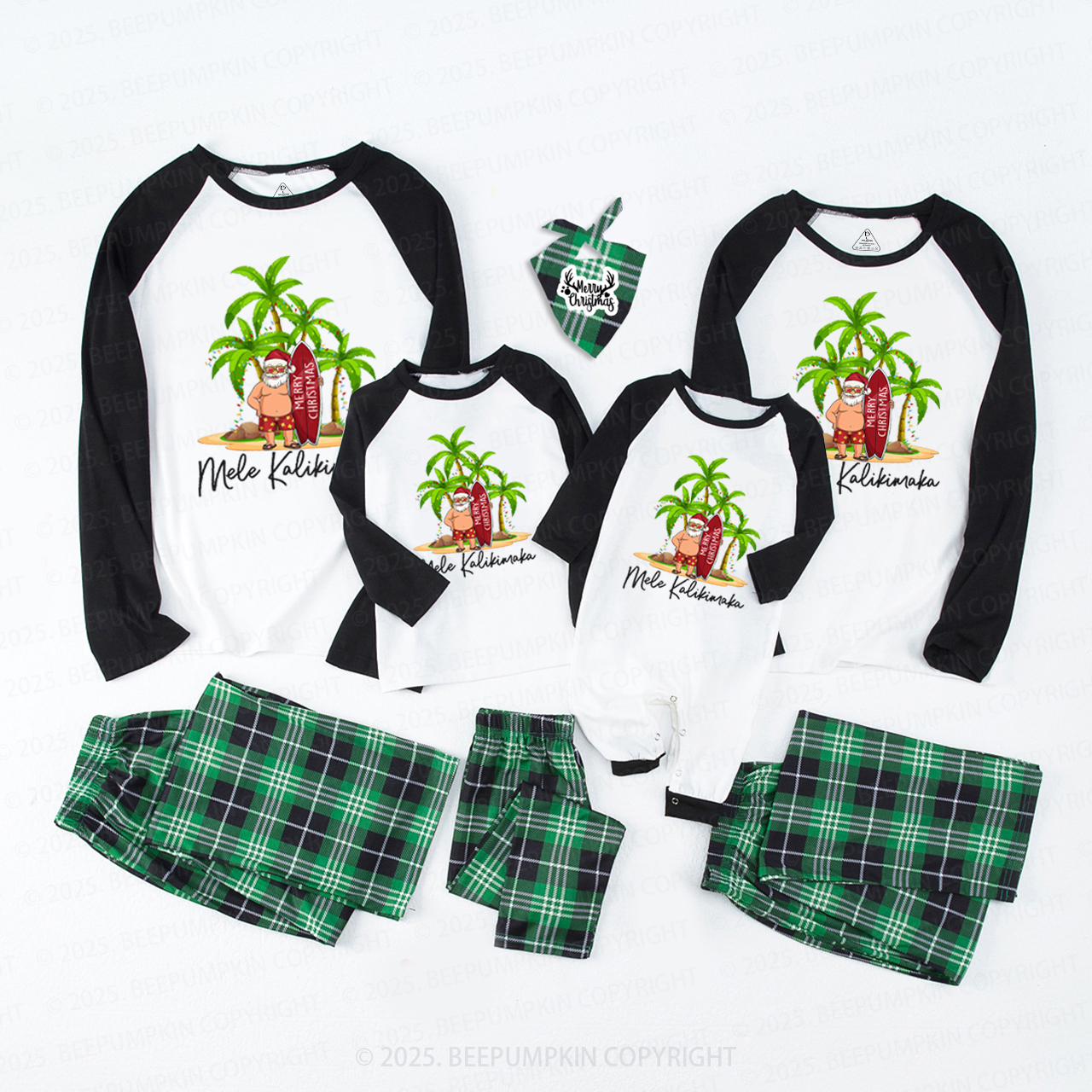 Personalized Hawaiian Christmas Family Matching Pajamas