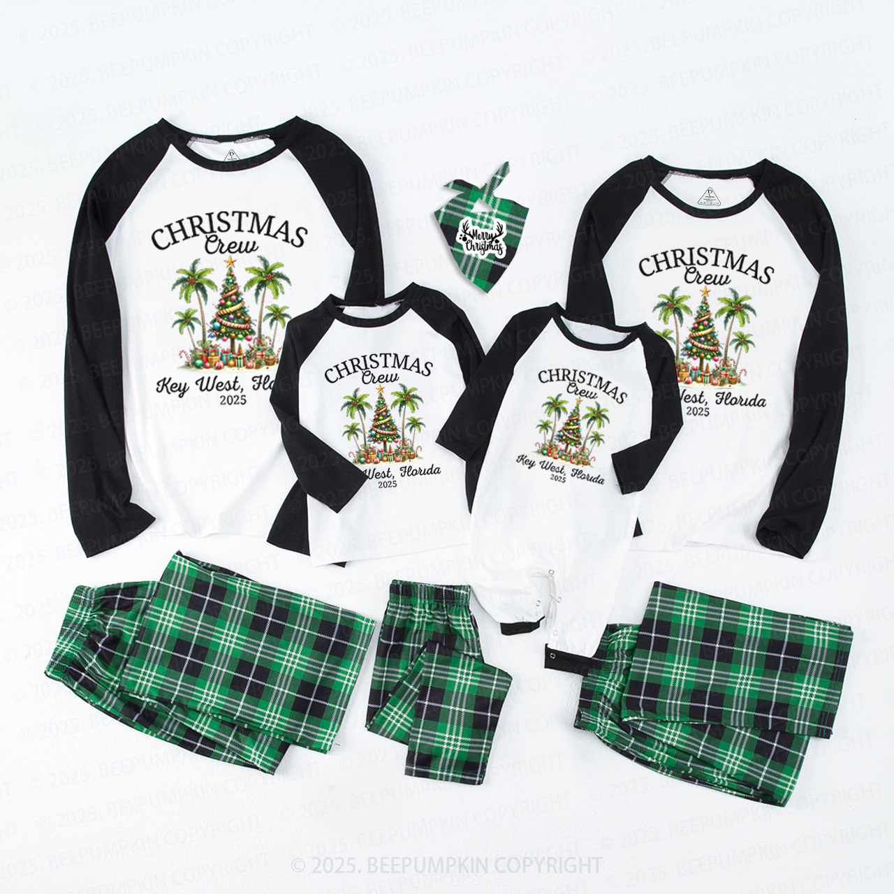 Personalized Tropical Christmas Group Family Matching Pajamas