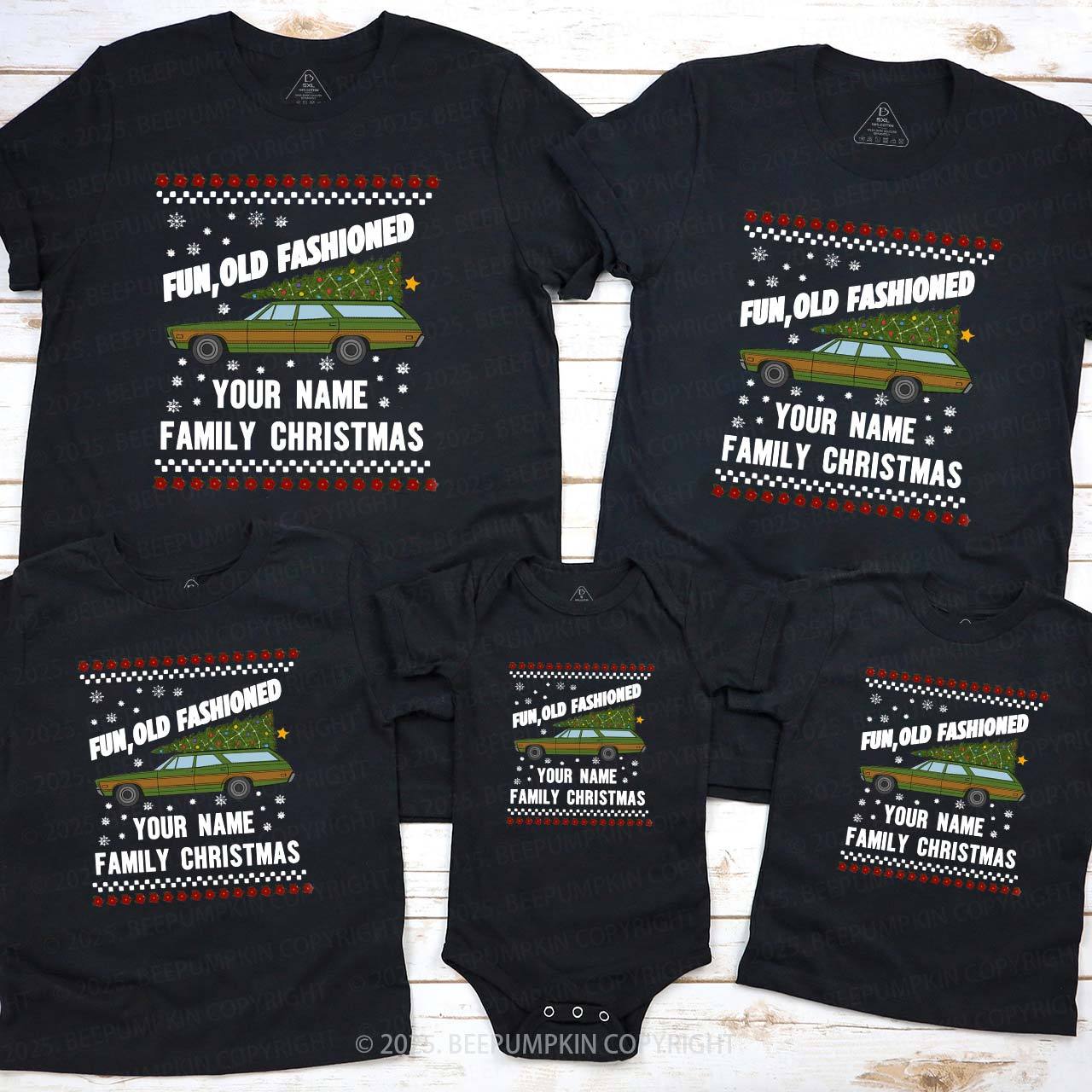Personalized Fun Old Fashioned Family Matching T-Shirts Beepumpkin