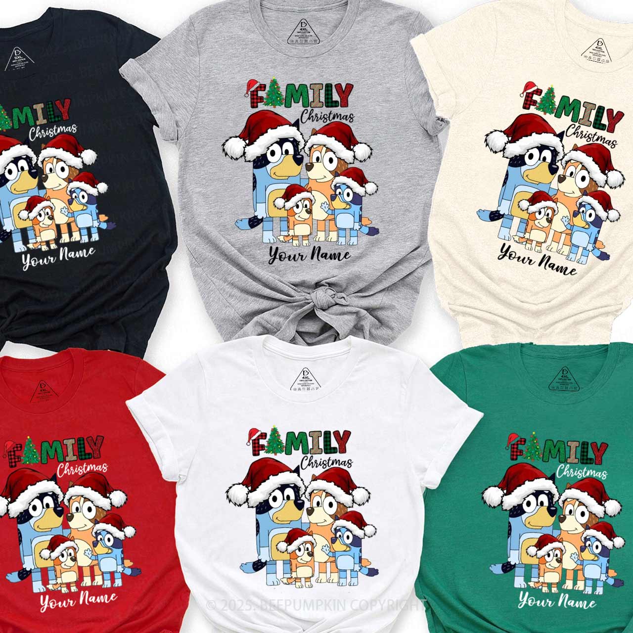 Personalized Holiday Pawfect Family Matching T-Shirts Beepumpkin