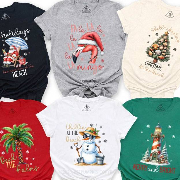 Personalized Seaside Holiday Magic Family Matching T-Shirts Beepumpkin