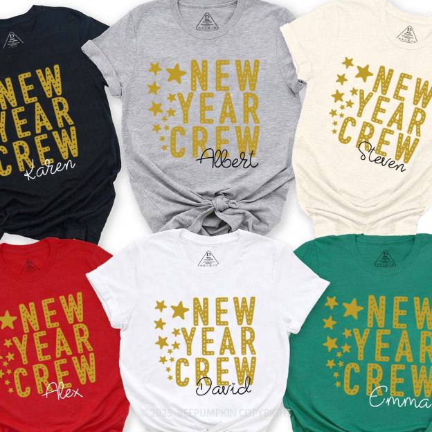 Personalized New Year Crew Family Matching T-Shirts Beepumpkin