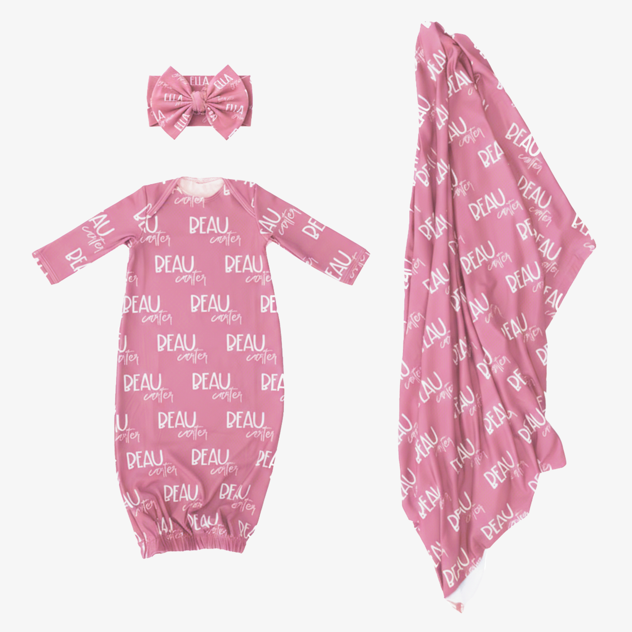 4 Pieces Personalized Baby Name Coming Home Outfit Set