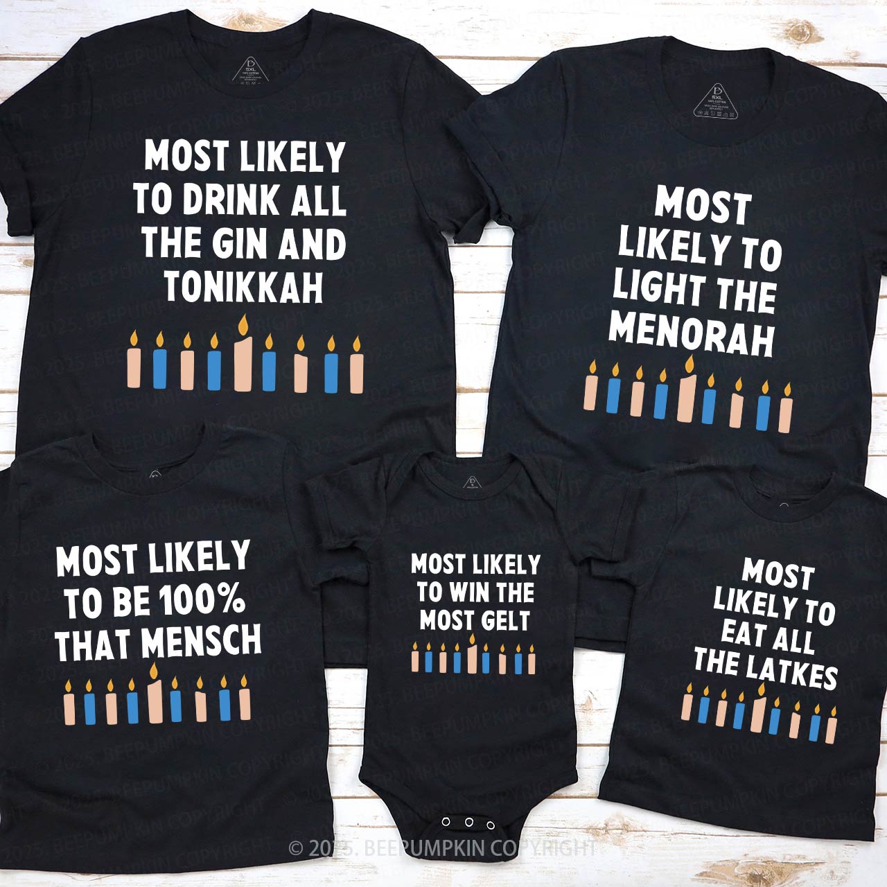 Most Likely 12 Designs Hanukkah Family Matching Shirt