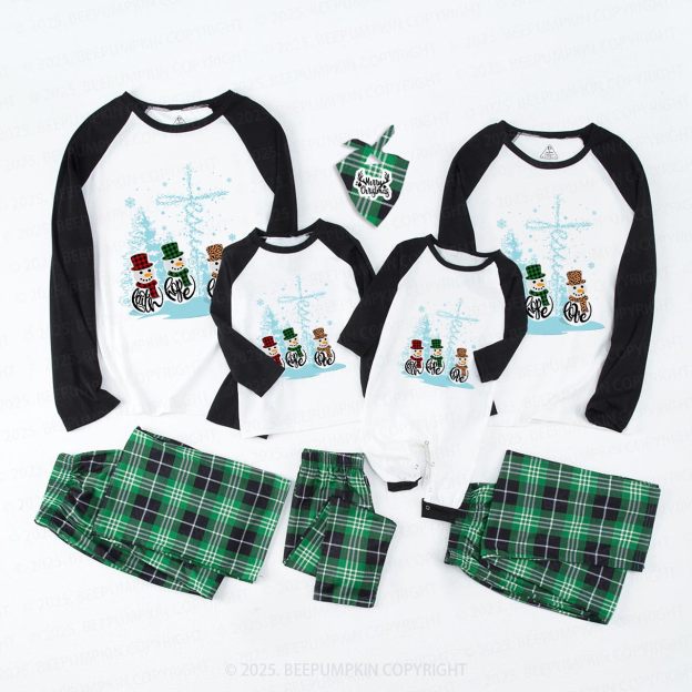 Faith Hope Love Snowmen Christmas Family Matching Pajamas