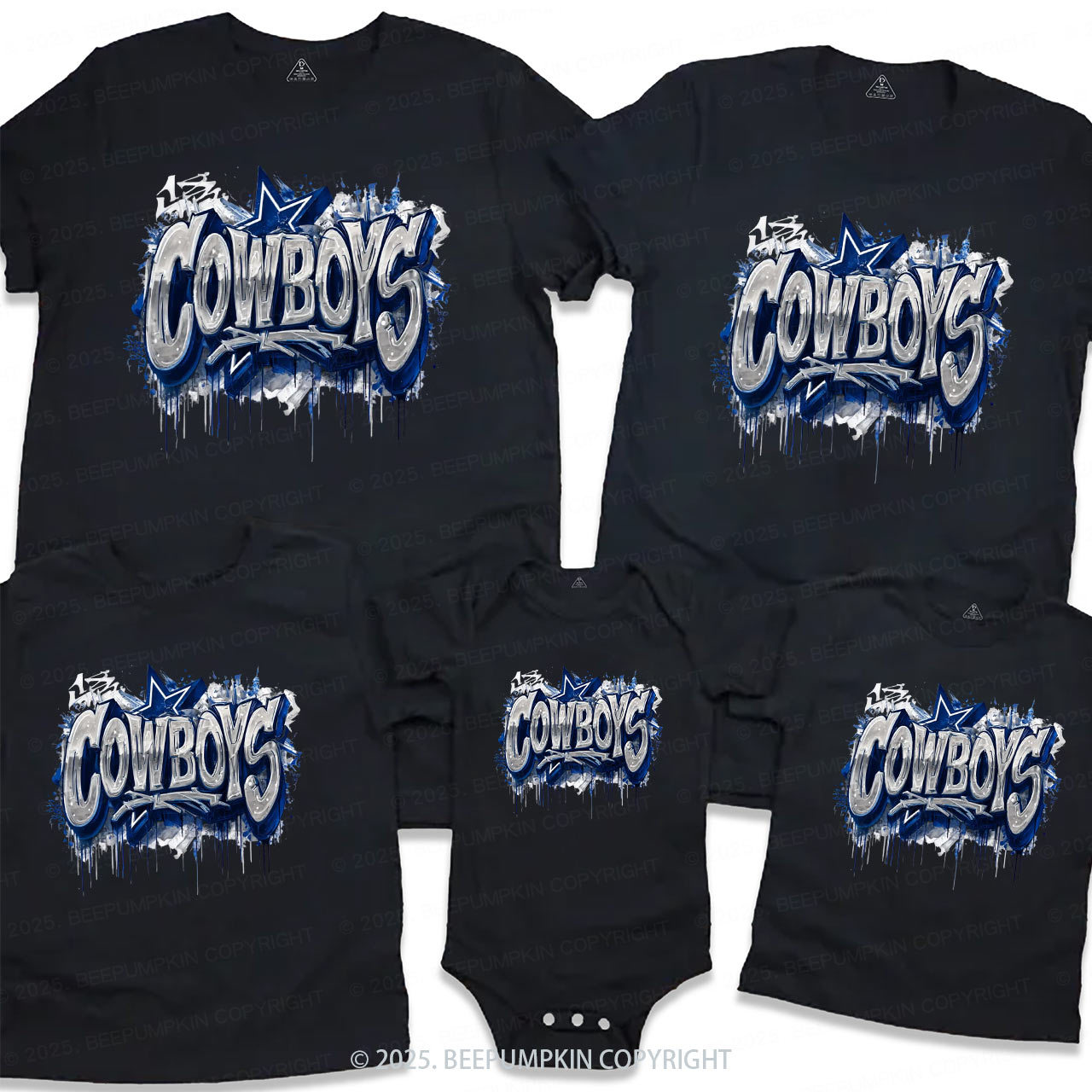 Bold Star Crew Family Matching Tees Beepumpkin