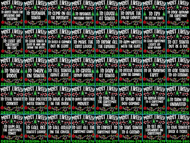 48 Quotes Most Likely To Christmas Family Matching Shirt