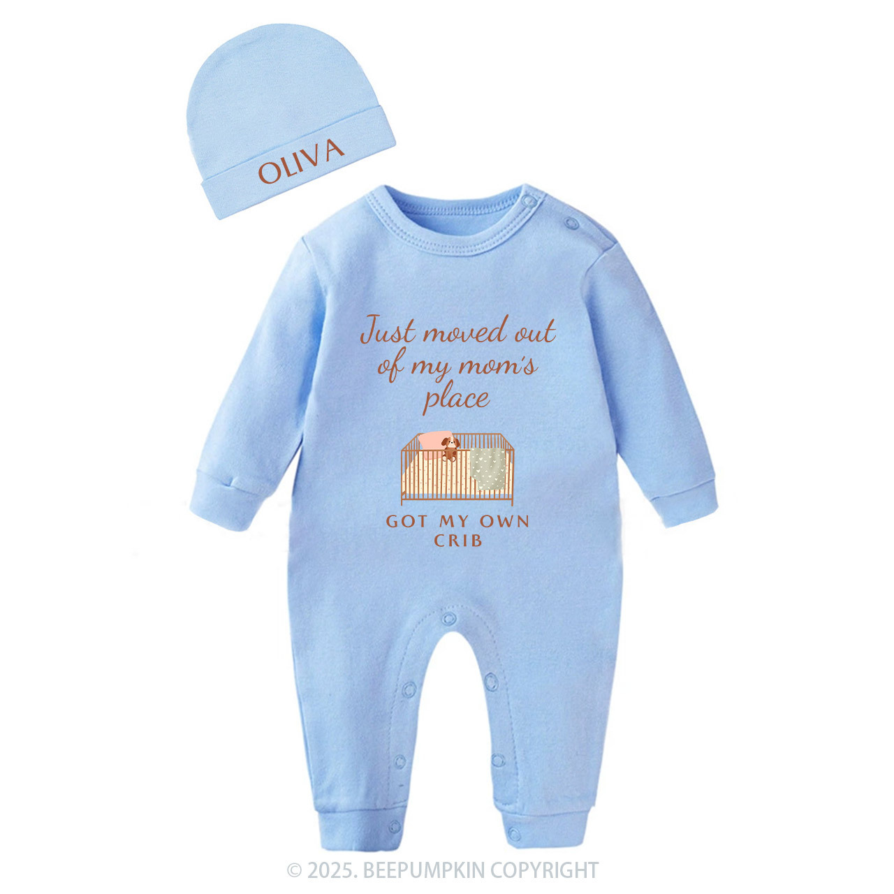 2 Pieces Moved Out Of My Mom's Place Got My Own Crib Baby Rompers Sets