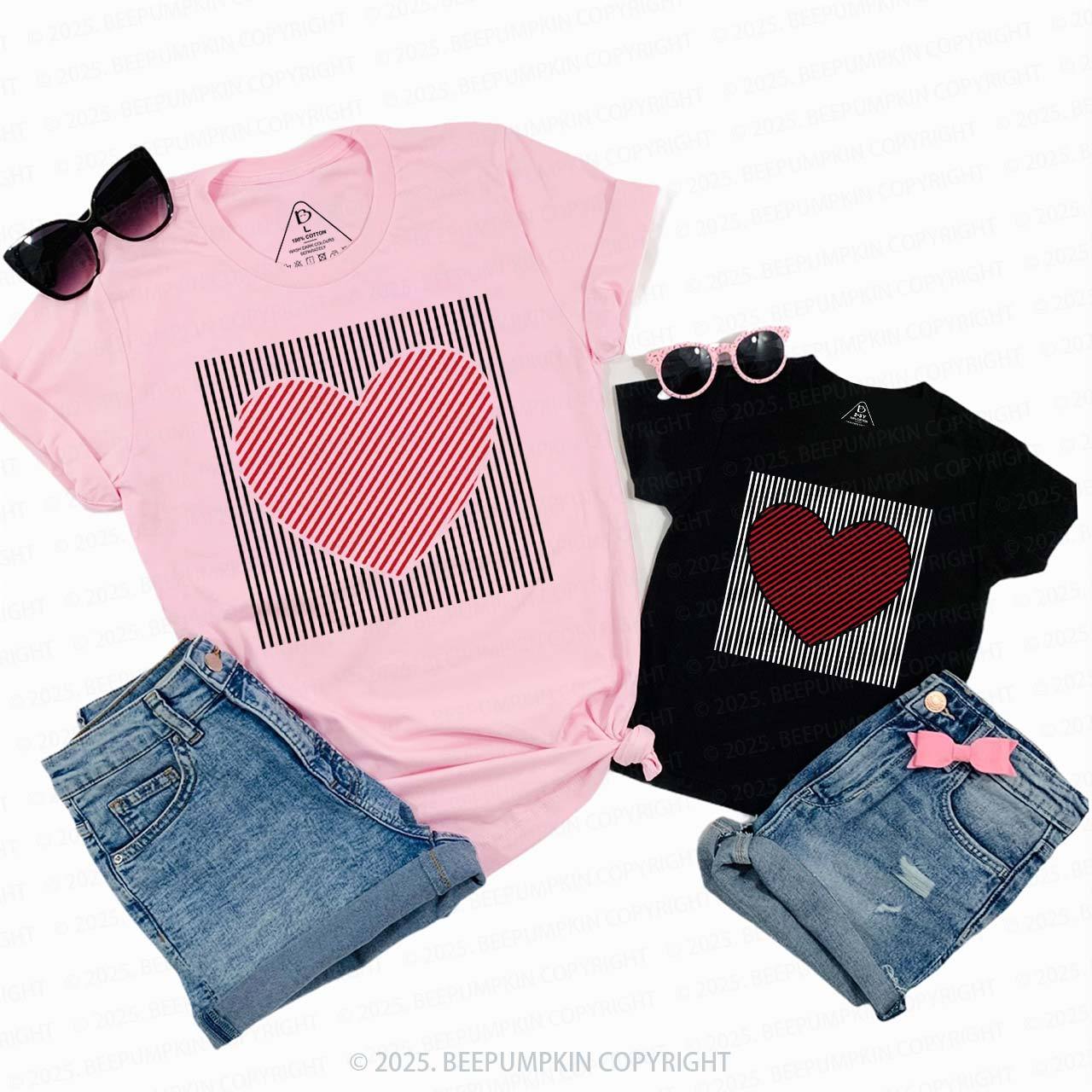 Heart-shaped Lines Valentine's Day Family Shirt