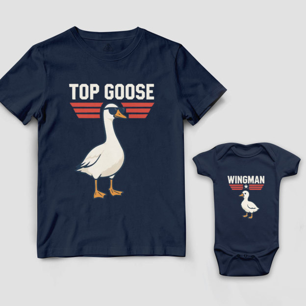 Top Goose And Wingman Dad&Me Matching Shirts