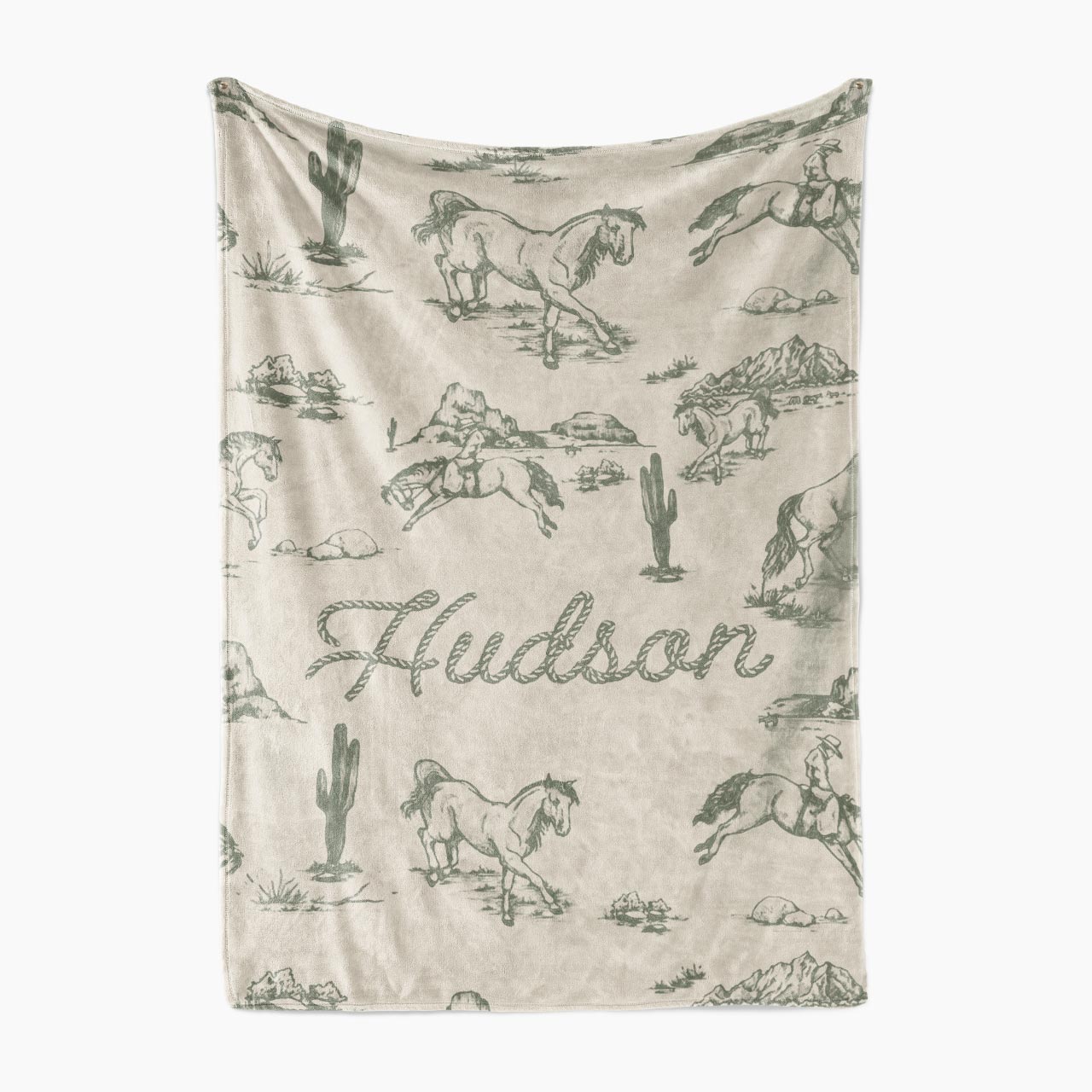 Personalized Western Cowboy Name Fleece Blanket