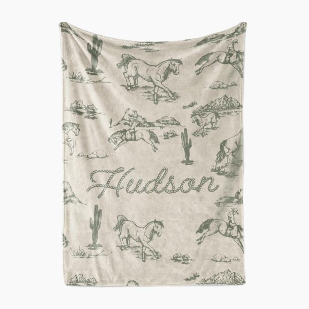 Personalized Western Cowboy Name Fleece Blanket