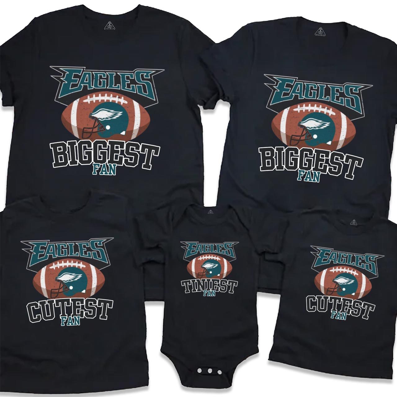 Personalized Football Biggest Fan Family Matching Tees Beepumpkin