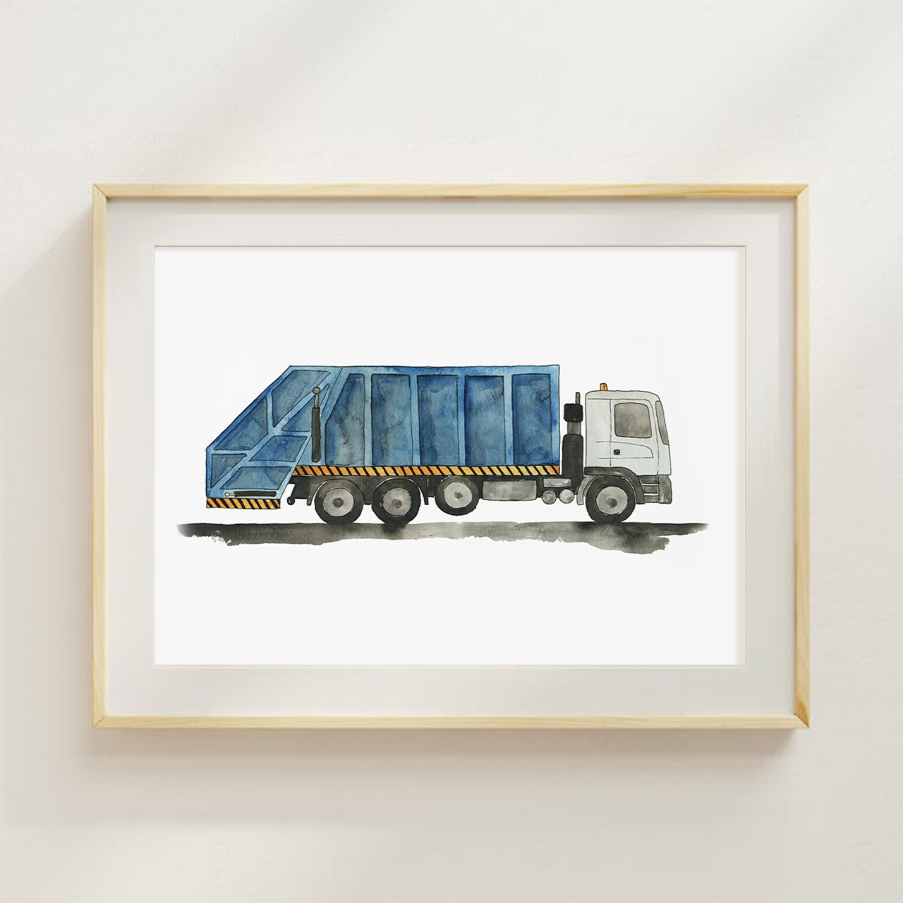 Set Of 6 Construction Vehicle Digital Nursery Wall Art