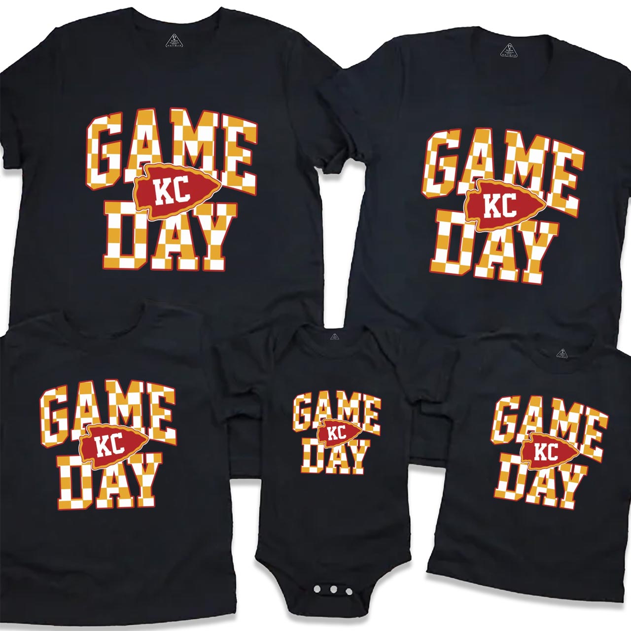 Checkerboard Champion Football Family Matching Tees Beepumpkin