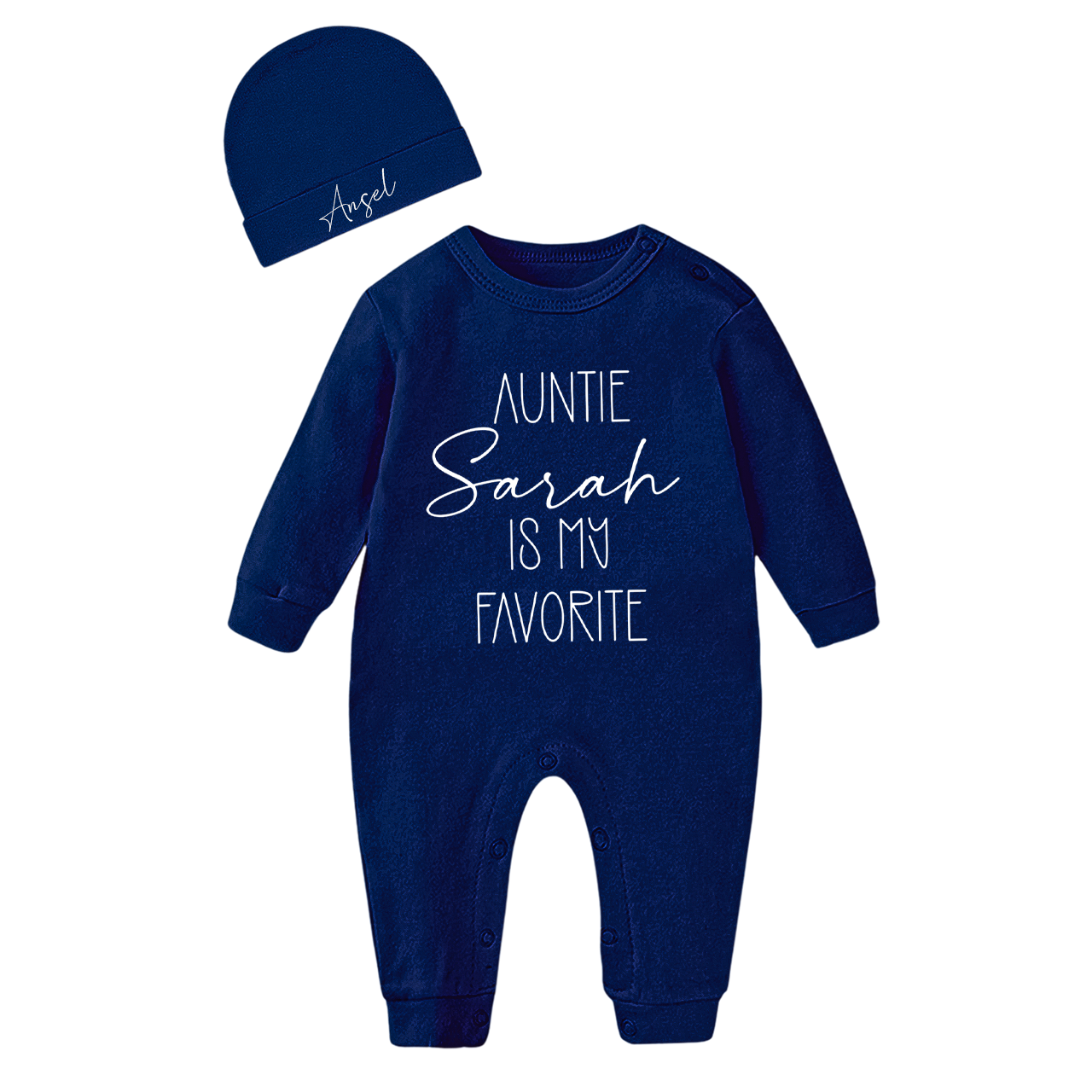 2 Pieces Personalized Auntie Is My Favorite Baby Rompers Sets